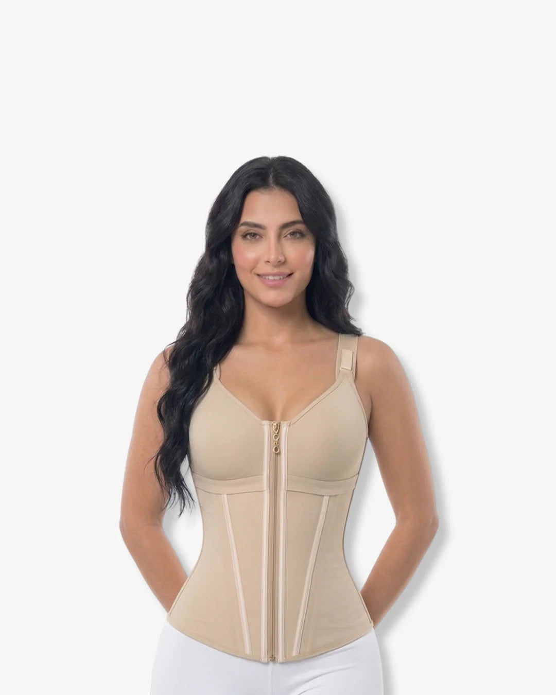 Zipper and belly Waist shaper with bust lift