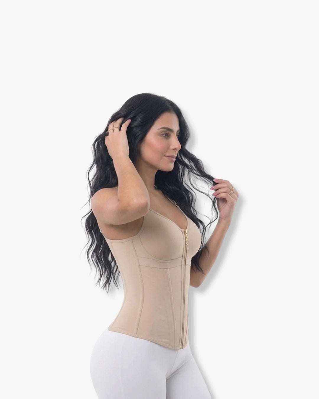 Zipper and belly Waist shaper with bust lift