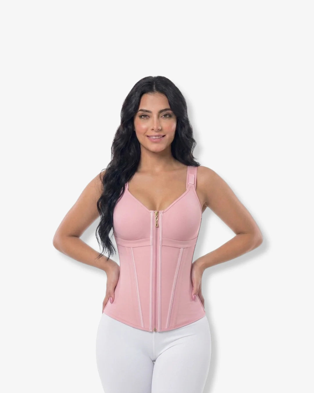 Zipper and belly Waist shaper with bust lift