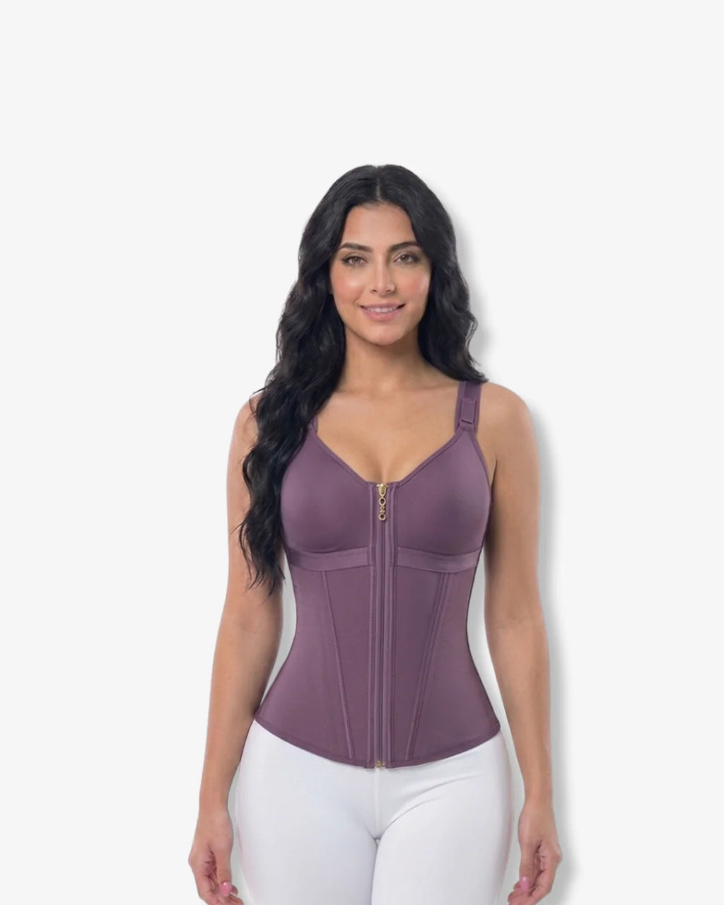 Zipper and belly Waist shaper with bust lift