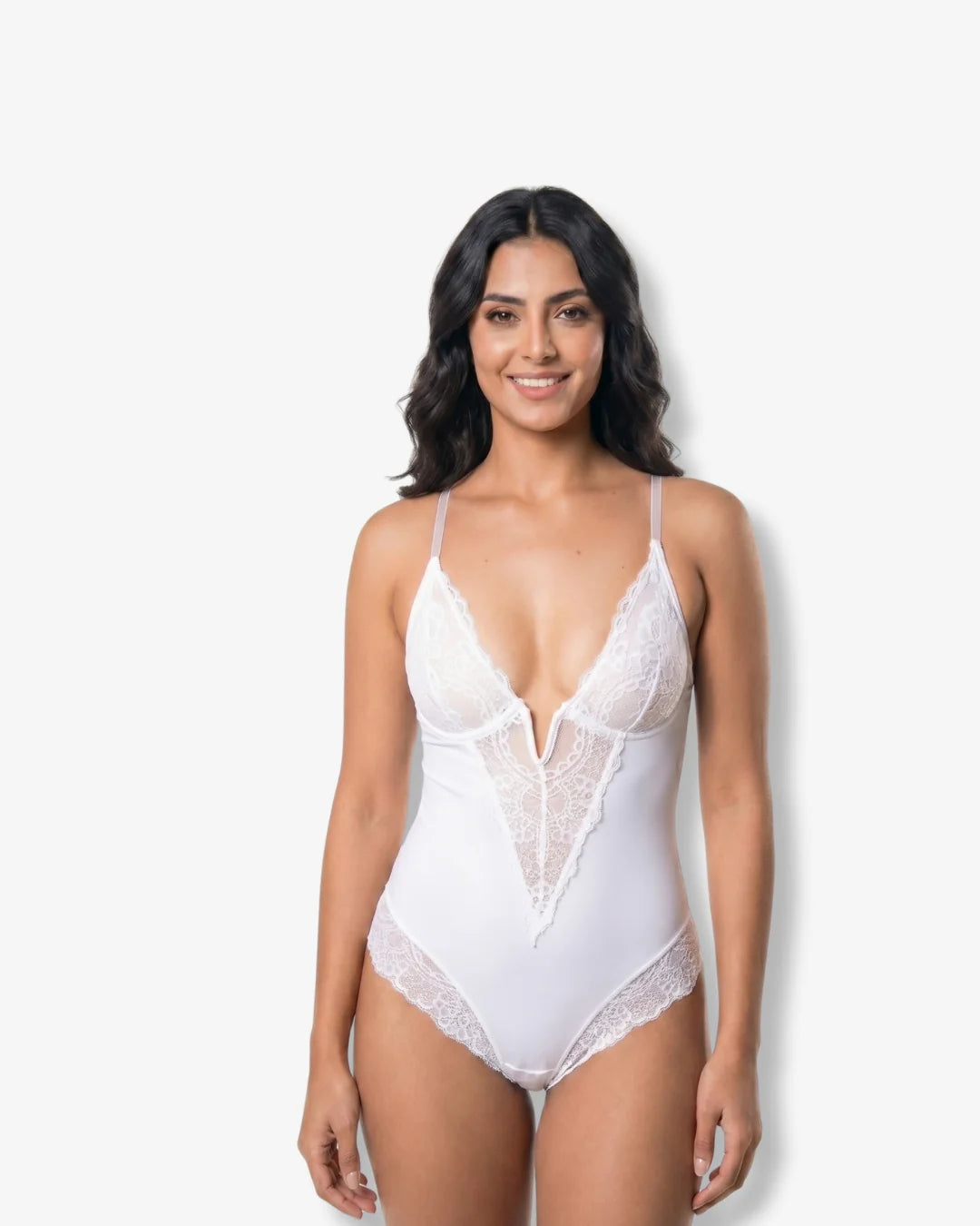 V-Neck Laced Bodysuit - Effortless Elegance Awaits