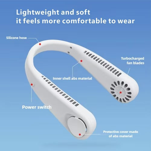 Portable Rechargeable Neck Fan – Hands-Free Personal Cooling Fan