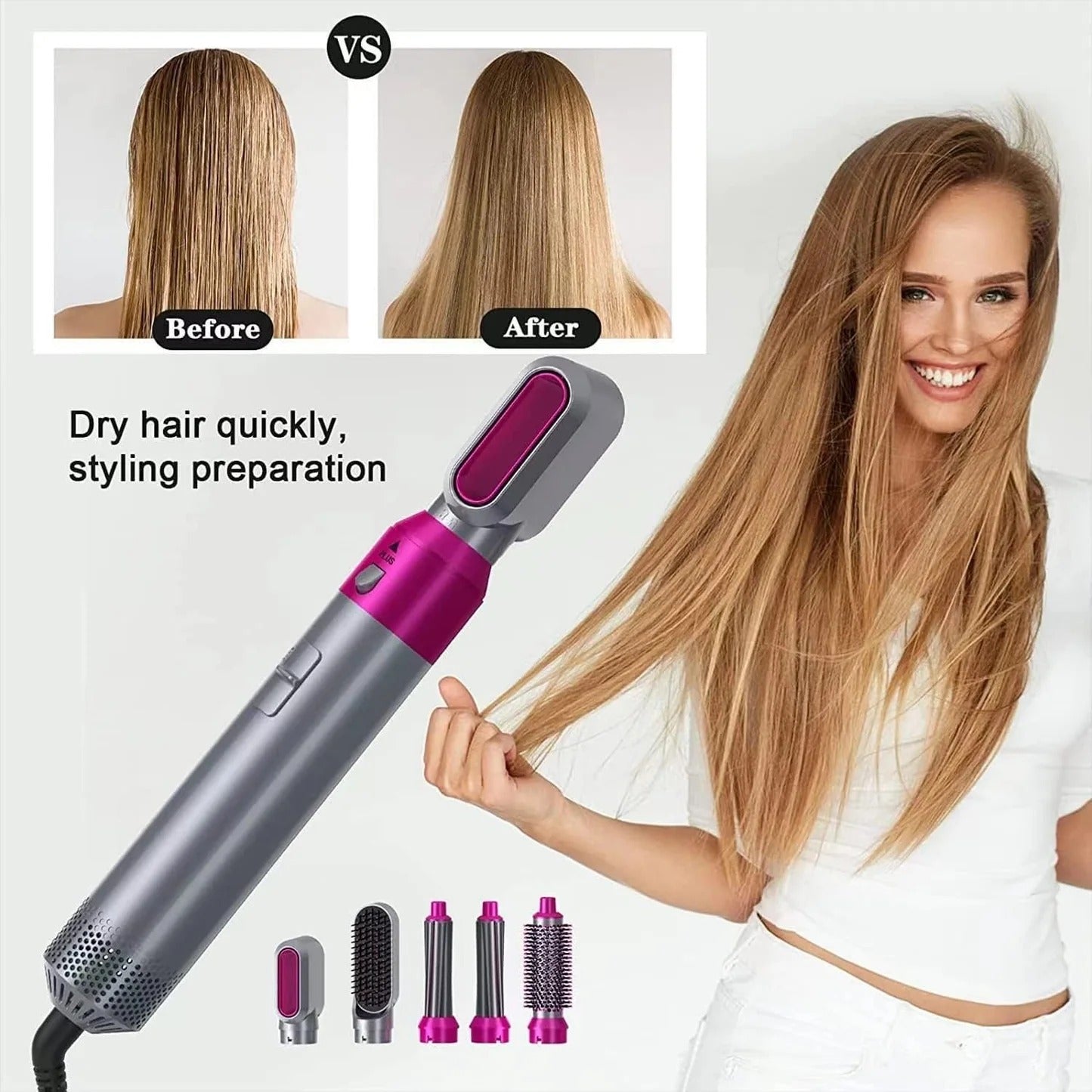 5-in-1 Professional Hair Styler | Salon Blowout at Home + FREE Gift (Blackhead Remover)
