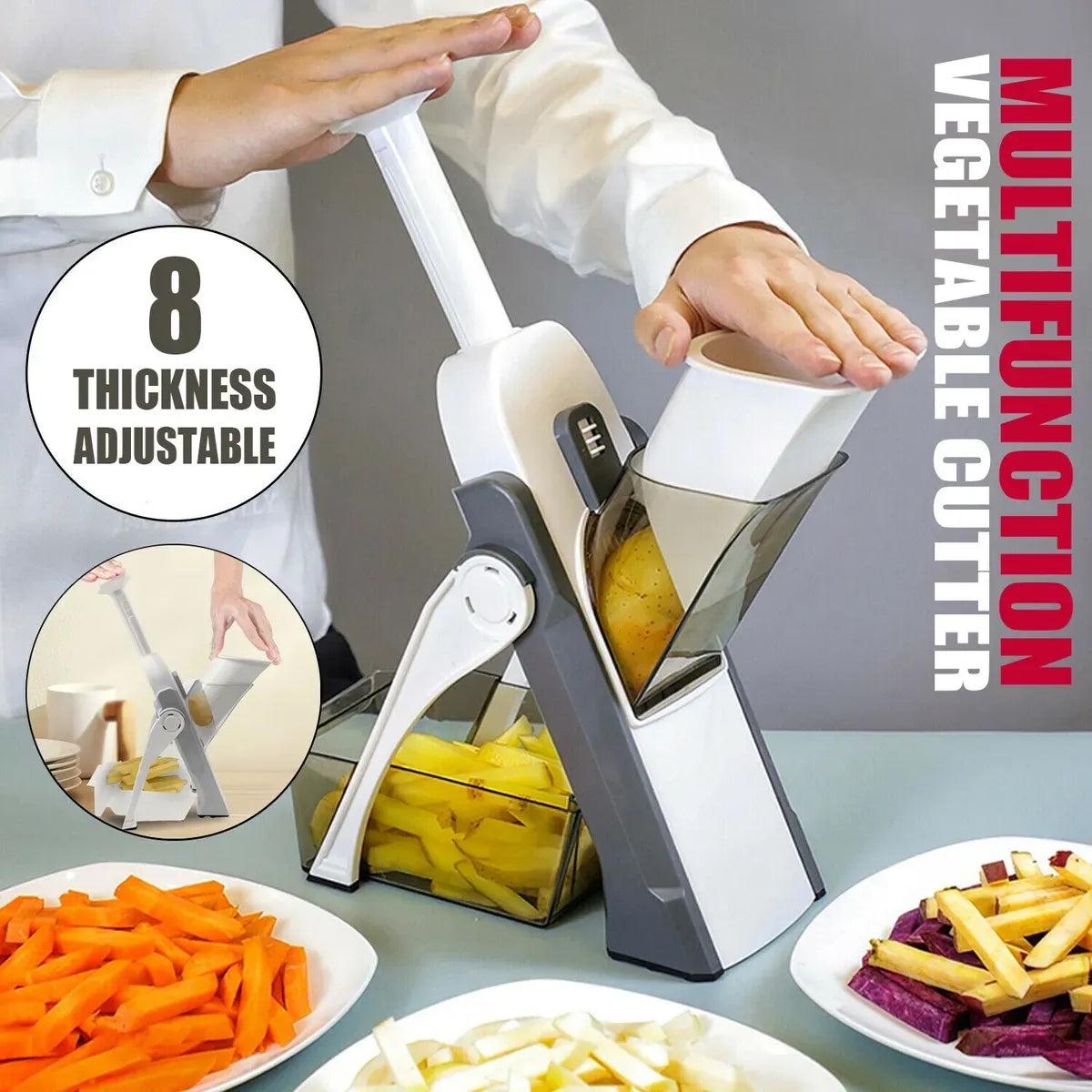 Multifunction Mandoline Vegetable Slicer & Chopper