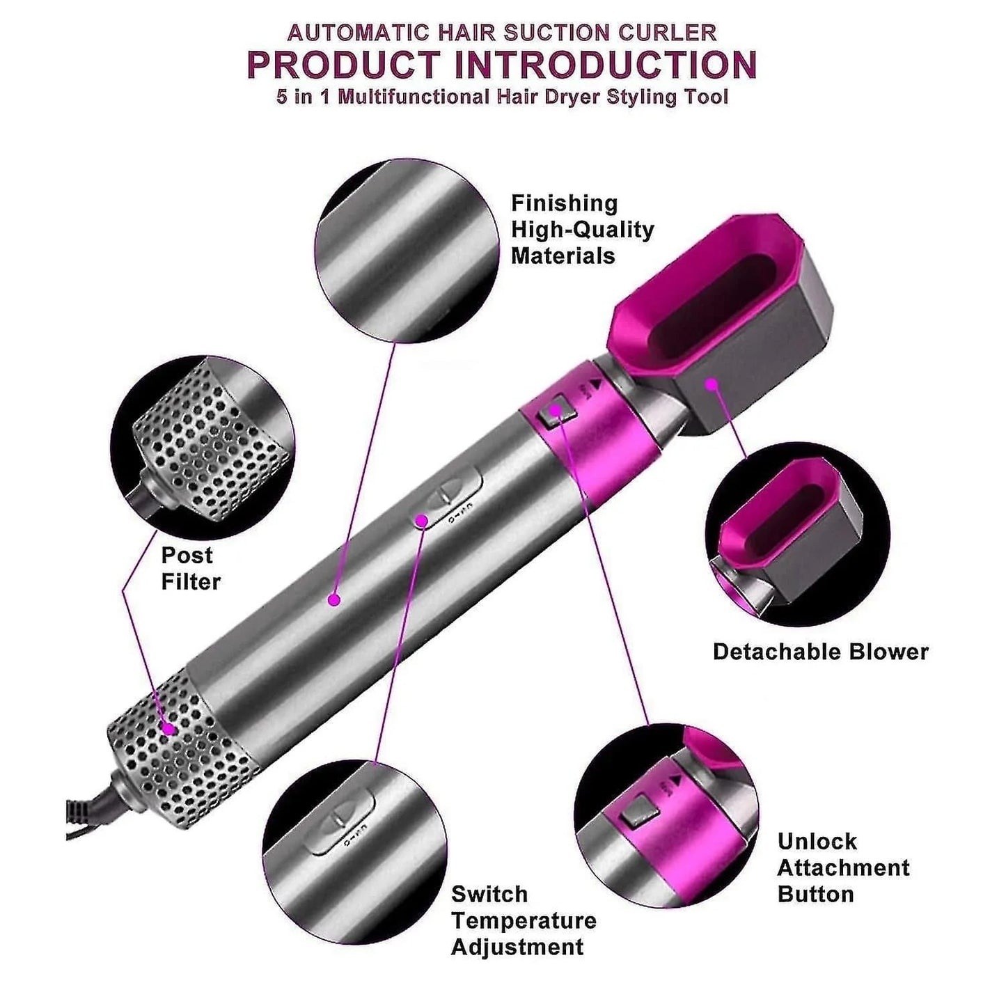 5-in-1 Professional Hair Styler | Salon Blowout at Home + FREE Gift (Blackhead Remover)